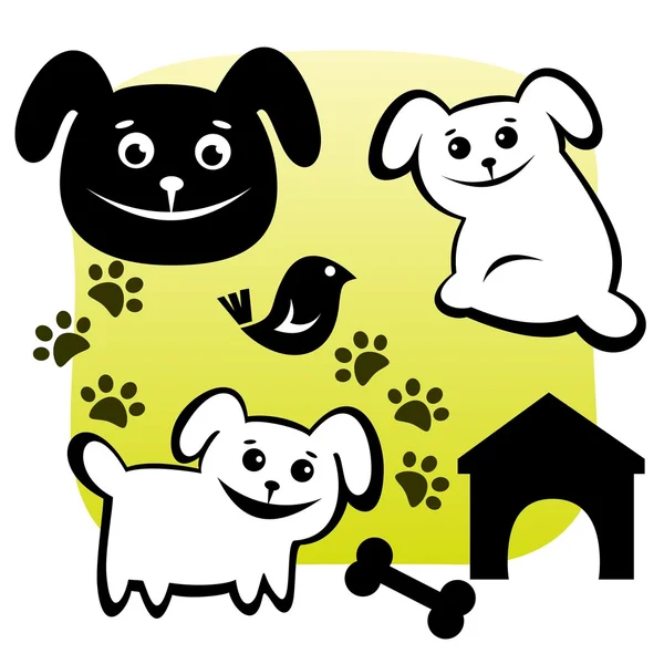 Ensemble de chiens — Image vectorielle