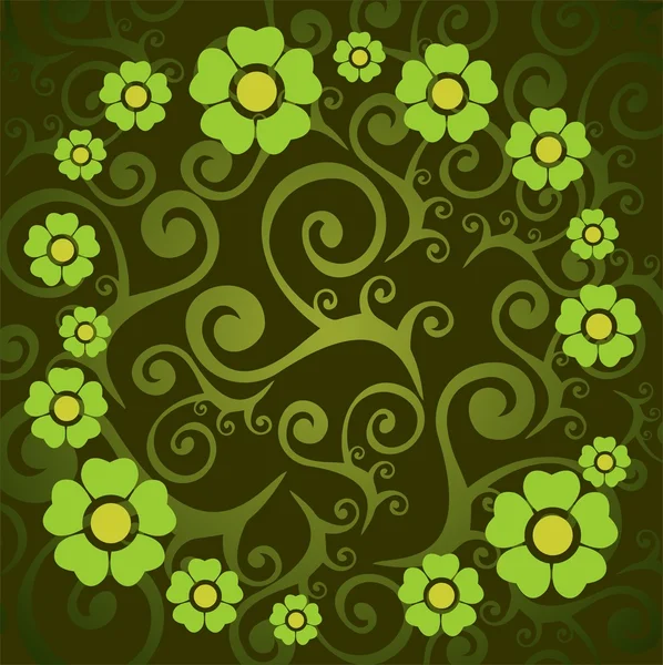Yeşil çiçek arkaplanı — Stok Vektör
