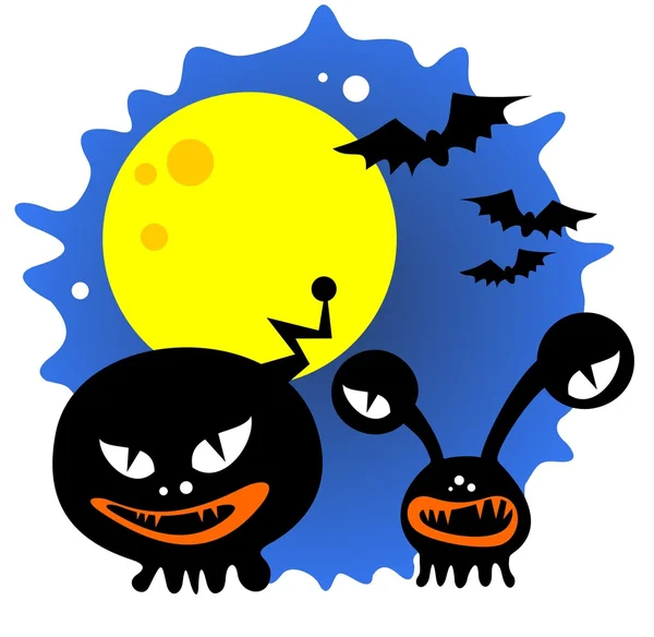 Kreslených příšery halloween — Stockový vektor