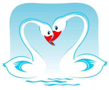 Two swans clipart