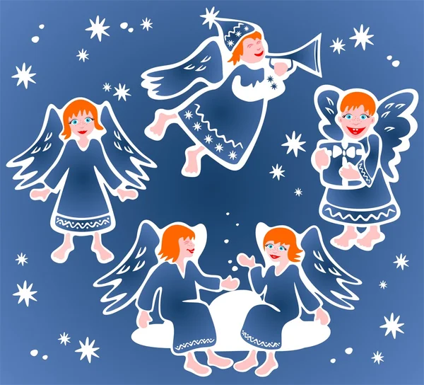 Angeli di Natale — Vettoriale Stock