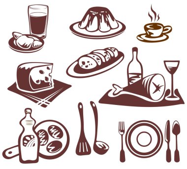 food symbols set clipart