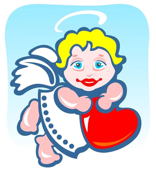 Angel with heart — Stock Photo, Image
