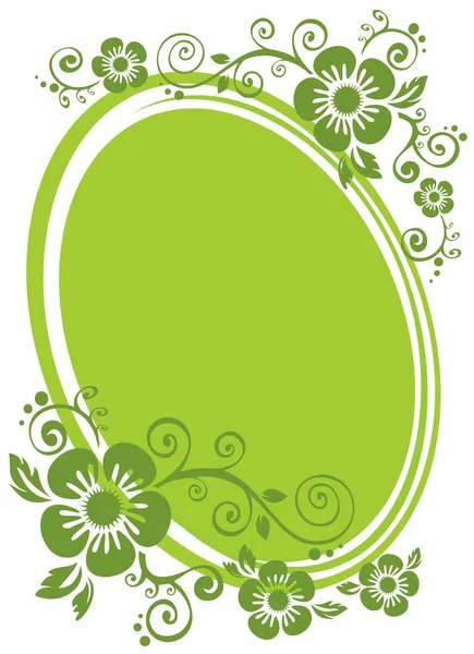 Zieloną ramką kwiatowy — Zdjęcie stockowe