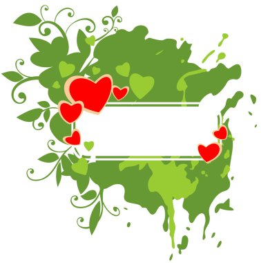 Green valentines frame clipart