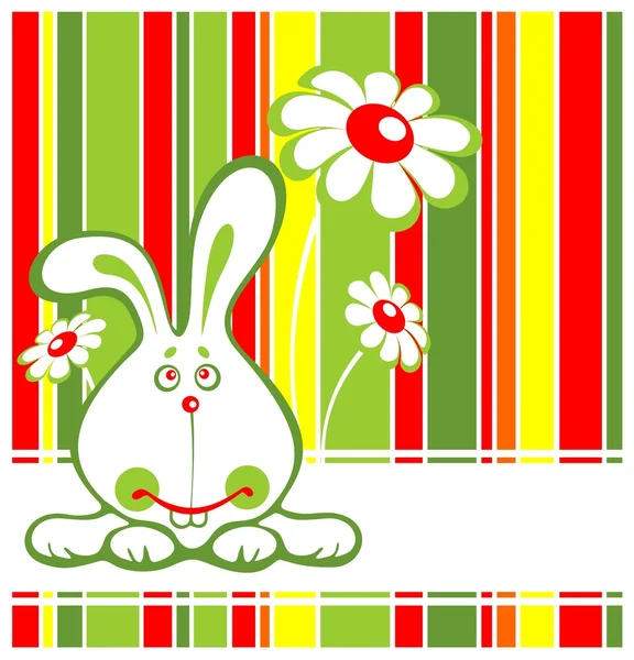 Rabbit and flowers — Stock Photo, Image