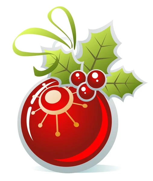 Red christmas ball — Stock Vector