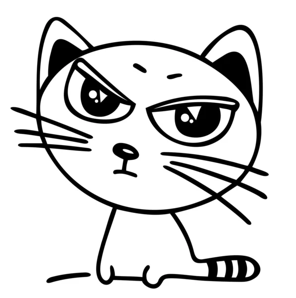 Silhouette de chat dessin animé — Image vectorielle