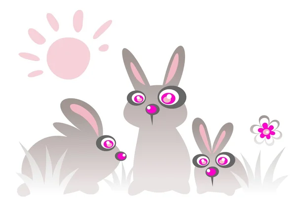Cartoon rabbits — Stock Vector