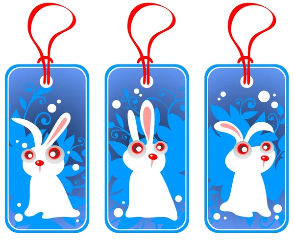 Price tags with rabbits — Stock Vector
