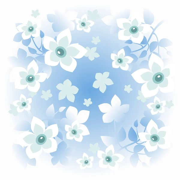 Fundo flores azuis —  Vetores de Stock