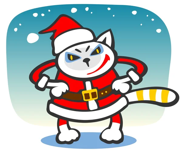 Noel Baba kedi — Stok Vektör
