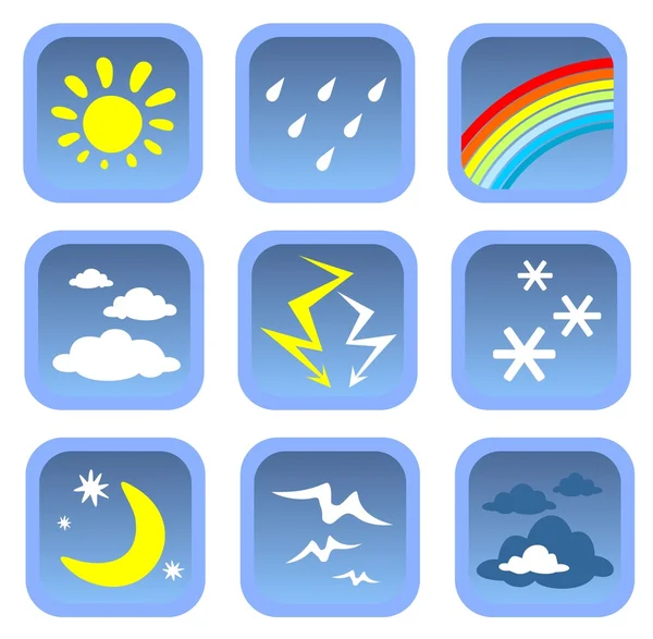 Jeu de symboles météo — Image vectorielle