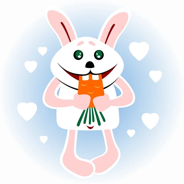 兔子与胡萝卜 — 图库矢量图片