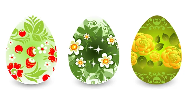 Floral Easter eggs — Stock Vector
