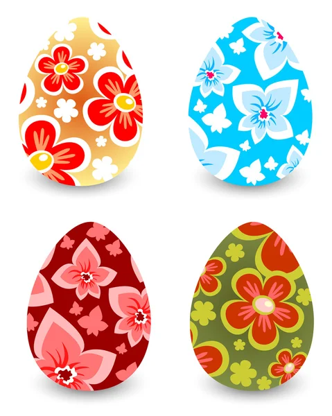 Four Easter eggs — Stock Vector