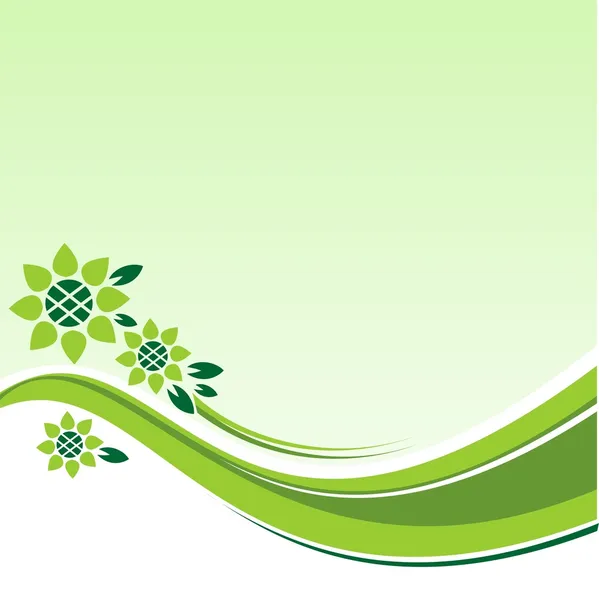 Fondo floral verde — Vector de stock