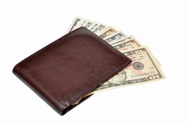 Dollars in een handtas — Stockfoto