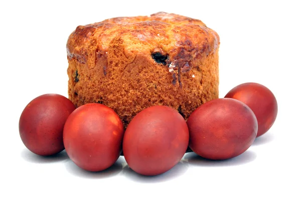 Påsk kaka och påskägg — Stockfoto