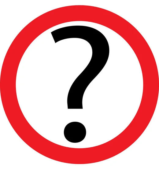 Question mark in a red circle — Stock Vector