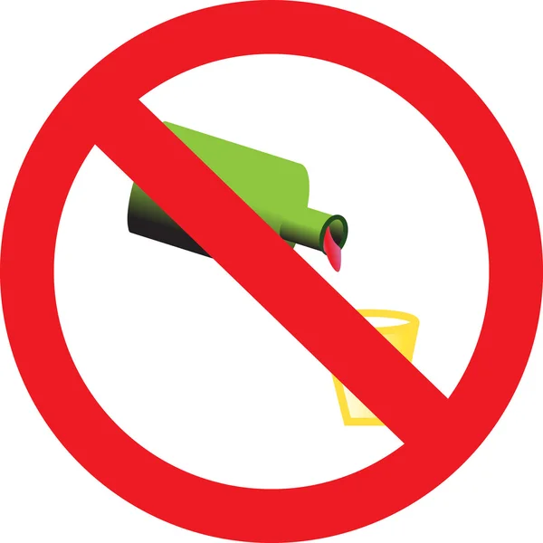 签署禁止饮用含有酒精的饮料 — 图库矢量图片