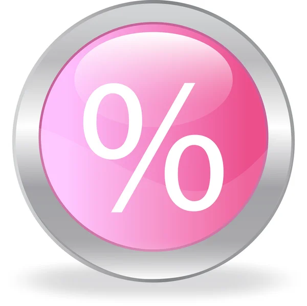 Na růžové tlačítko s označením "procenta" — Stockový vektor