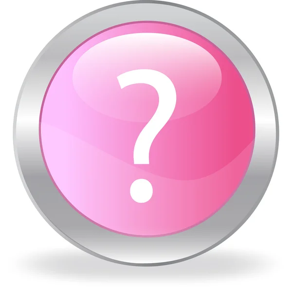 The pink button with a question mark — Stock Vector