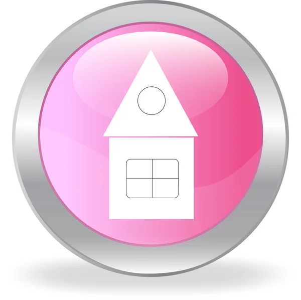 Rosa knappen med en vit lodge — Stock vektor
