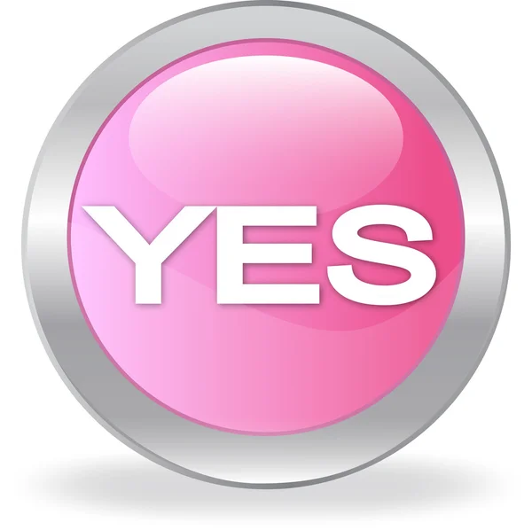 The pink button with "YES" — Stock Vector