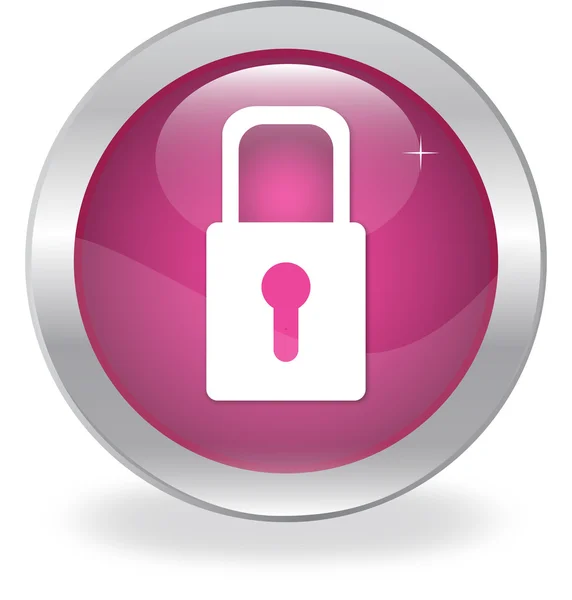 Web button with the lock — Stock Vector