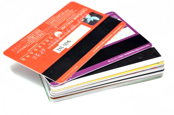 白に隔離されたカードのパック — ストック写真