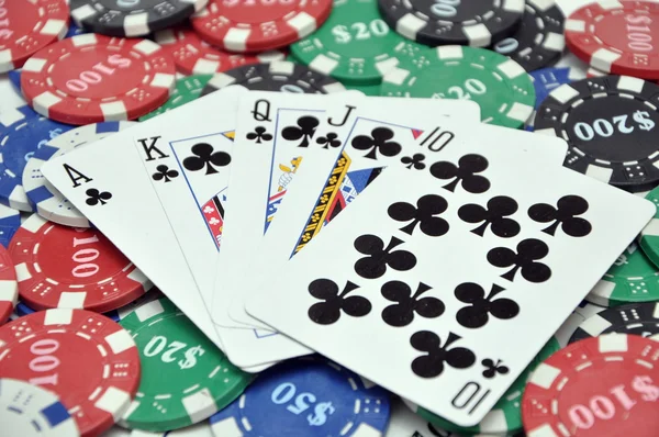 Poker e cartas — Fotografia de Stock