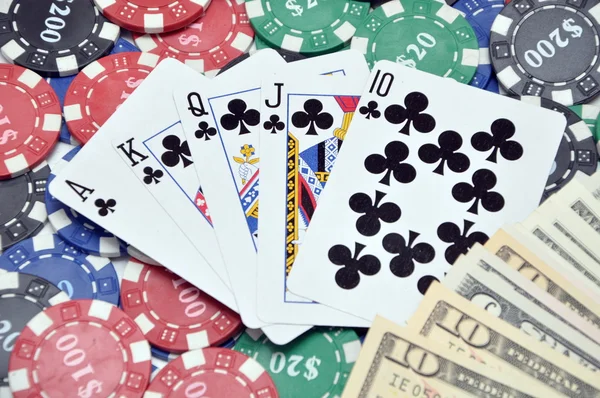 Poker och kort — Stockfoto