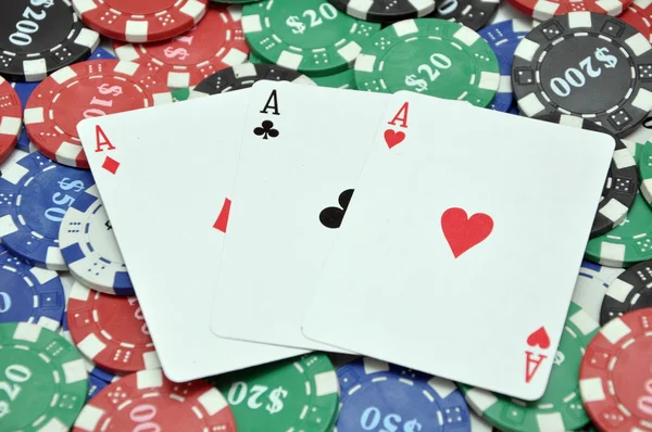 Poker e carte — Foto Stock