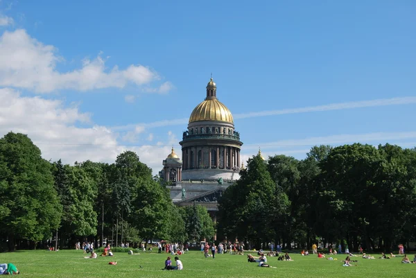 Fragment kopuły katedry isaakiy w Sankt Petersburgu — Zdjęcie stockowe