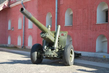 Artillery cannon near wall Peter and Paul Fortress