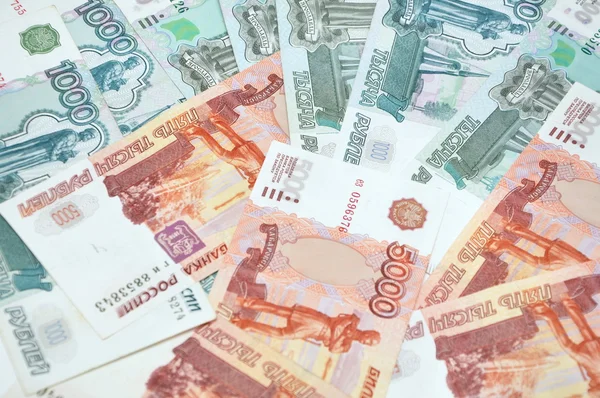 Rosyjski pieniądze tło — Zdjęcie stockowe
