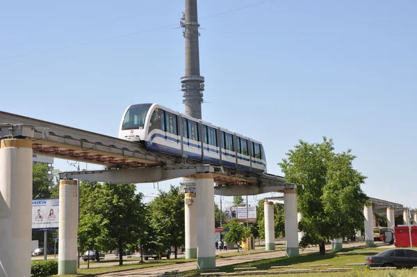 TV tower and monorail train — Stock Photo, Image