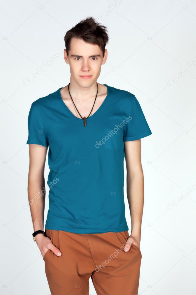 Young man in casual clothing
