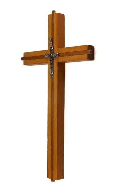 木の十字架. ストックフォト