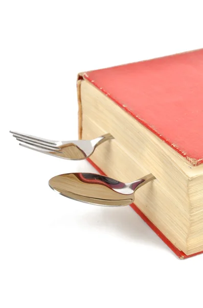 Dictionary and tableware — Stock Photo, Image