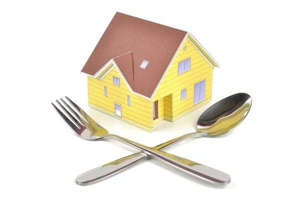 stock image Model house and tableware