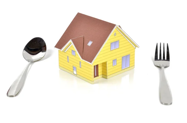 stock image Model house and tableware