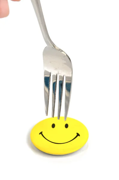 Smile face and fork — Stock Photo, Image