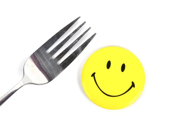 Smile face and fork — Stock Photo, Image