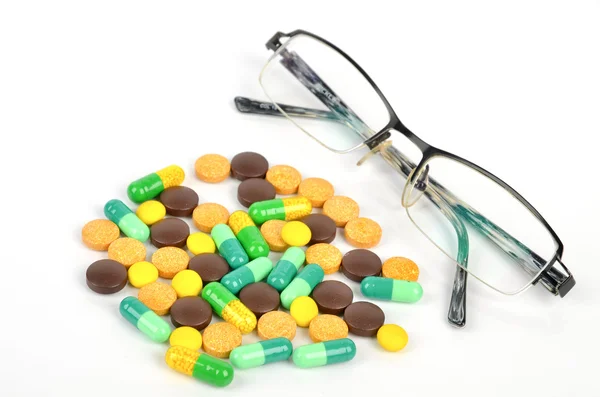 Medicina e óculos — Fotografia de Stock