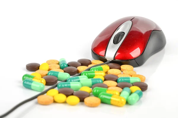 Medicina e mouse del computer — Foto Stock