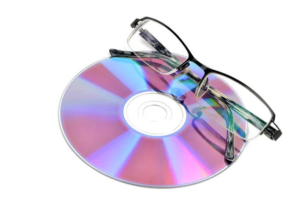 DVD and glasses — Stock Photo, Image