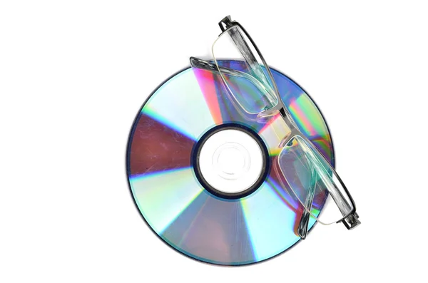 DVD and glasses — Stock Photo, Image