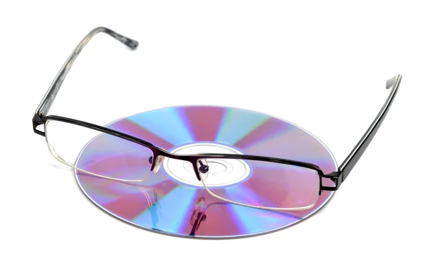 DVD a brýle — Stock fotografie